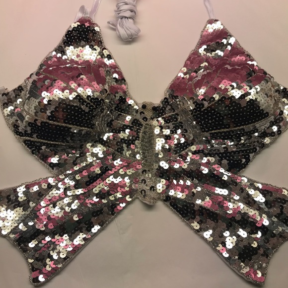 Tops - Silver butterfly metallic glitter festival top NWT